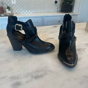 NWOT Black Women's Strappy Ankle Boots